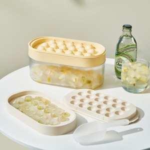 MONR Nouveau <span class=keywords><strong>mini</strong></span> <span class=keywords><strong>plateau</strong></span> à glaçons circulaire à 22 cavités Moule à boules de glace en plastique écologique avec <span class=keywords><strong>pelle</strong></span> <span class=keywords><strong>pour</strong></span> outils de crème glacée - Product Image 5