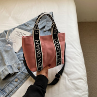 Sac à bandoulière en toile pour femme, nouvelle collection 2026, motif lettres color block, sac à main décontracté, sac fourre-tout