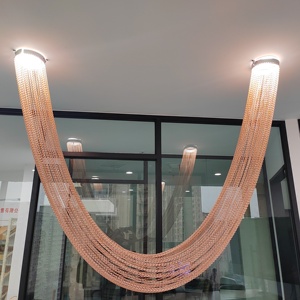 <span class=keywords><strong>Vit</strong></span> Lamp Cadena de iluminación decorativa Técnica de metal tejido para techo con malla de alambre de aluminio Producto de calidad premium - Product Image 1