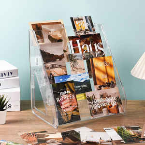 Organisateur de rangement transparent à 3 couches en acrylique pour cartes à collectionner, type sur pied, avec fermeture à clip, pour cartes sportives, cartes PSA, photocartes, CD et vinyles - Product Image 3