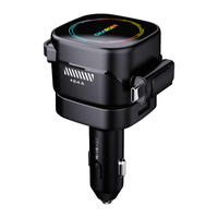 Chargeur de voiture rétractable 45W PD avec deux ports USB, charge rapide, marteau de sécurité, adapté aux téléphones Android et aux montres intelligentes