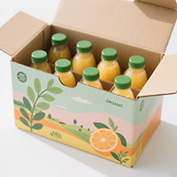 Emballage de boîtes en carton personnalisées pour boissons en bouteille et jus de fruits Boîte en carton ondulé écologique avec poignée pour l'expédition