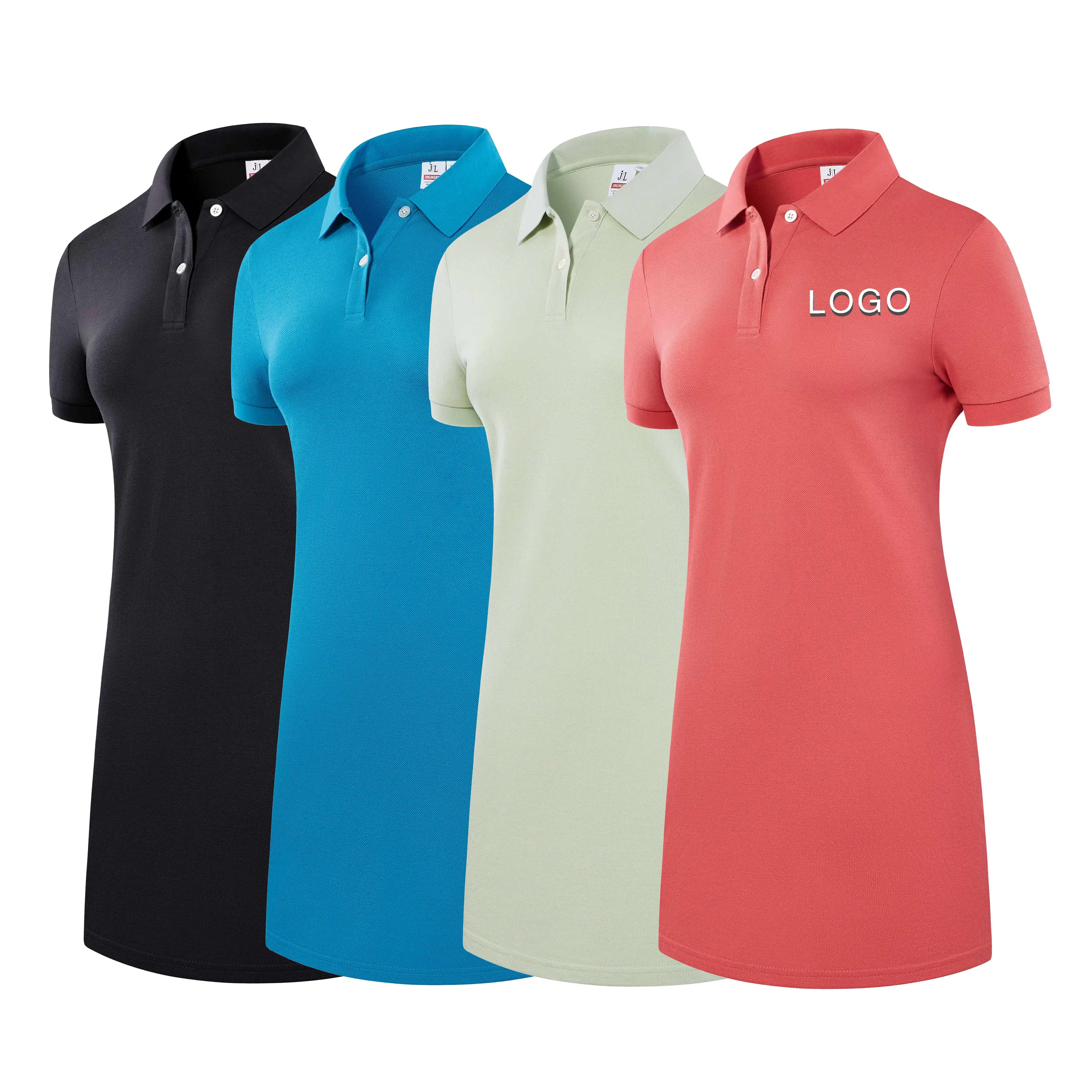 2022 Neuankömmling Design benutzer definierte Marke Logo Druck Sommer Golf Polo-Shirts Baumwolle Sport Polo Kleider Frauen Freizeit kleid