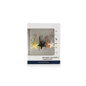 Portachiavi Serie Pentagramma a Forma di Stella, Ciondolo in Metallo per Cellulare, Confezione da 600 Pezzi Ref48435 - Product Image 1
