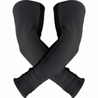 Manchons de cyclisme noirs 100 % polyester anti-UV unisexe pour adultes