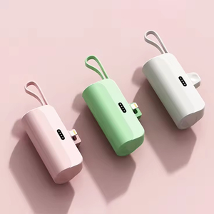 Batterie externe portable 2-en-1 5000 mAh mini porte-clés étanche avec technologie GaN, charge rapide sans fil et câble de sortie Type-C pour téléphones - Product Image 1