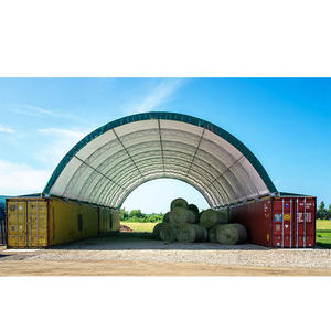 Tente de stockage extérieure préfabriquée en treillis de tissu PVC haute résistance pour entrepôt - Product Image 1