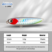 Señuelo de Pesca MISTER LURE 5.5g 11g para Lubina y Trucha, Señuelo Duro Tipo Lápiz con Anzuelo, Color Personalizado