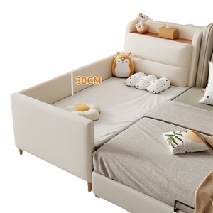 Kinder-Anstellbett aus Massivholz, Verbreiterbares Anstellbett mit Stauraum für Jungen und Mädchen - Product Image 1
