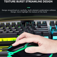 Ensemble clavier et souris de jeu rétroéclairé LEAVEN D320, lumière de caractères transparente, jeux, clavier et souris filaires USB
