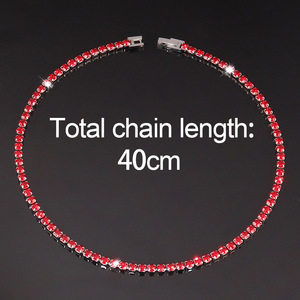 Collier tennis PFT en acier inoxydable 4 mm avec zircon, chaîne à griffes incrustée de diamants de couleur simple, accessoires pour hommes <span class=keywords><strong>et</strong></span> femmes - Product Image 6
