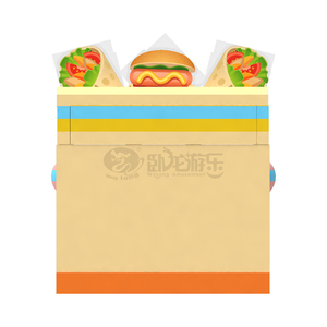 WOLONG Food Tobogán Inflable <span class=keywords><strong>de</strong></span> PVC Ecológico <span class=keywords><strong>de</strong></span> 3 Carriles con Certificación CE, <span class=keywords><strong>Castillo</strong></span> Hinchable <span class=keywords><strong>de</strong></span> Hamburguesas y Pizza, Tobogán Personalizable en Tamaño y Color - Product Image 5