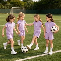 Ensemble deux pièces pour filles, haut à manches courtes avec fermeture éclair et ourlet festonné, et short avec poches, pour le golf, les sports, le quotidien, les activités de plein air et les tenues décontractées