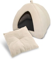 Lit pour chat en velours côtelé confortable, maison pour animaux de compagnie idéale pour l'intérieur, adapté aux chats et aux petits chiens, lit-caverne pour chat