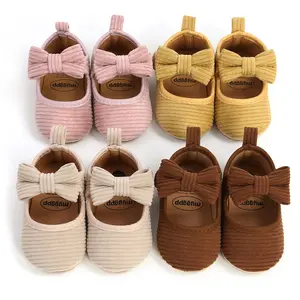 Scarpe da bambino Pre-walker con fiocco carino suola morbida scarpe da principessa antiscivolo per bambini bellissime scarpe da bambina