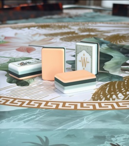 Juego de Fichas de Mahjong Americanas de Acrílico con Perlas de Agua Estilo Costa Coralina Shengyu, Diseño Moderno, Resistente al Agua, Portátil, para 4 Jugadores - Product Image 3