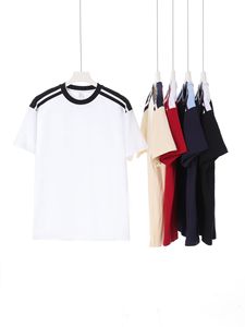 Maglietta estiva a maniche corte da <span class=keywords><strong>donna</strong></span> a marchio retrò americano t-shirt 250g di cotone pesante ampia girocollo a <span class=keywords><strong>mezza</strong></span> <span class=keywords><strong>manica</strong></span> in tinta unita lavorata a maglia - Product Image 2