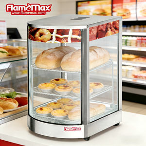 Exhibidor de Alimentos Comercial de 3 Niveles con Calentador para Mostrador, Exhibidor de Pizza, Pasteles, Empanadas y Bocadillos con Tubo de Calentamiento - Product Image 6