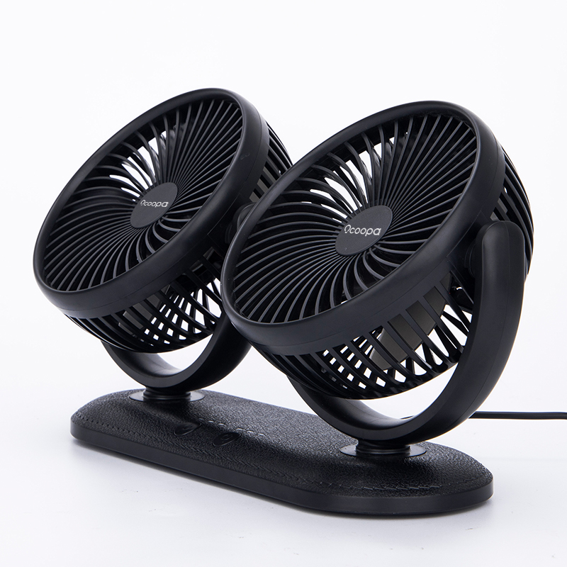 Дешевый двухсторонний автомобильный вентилятор 12 В, внутренний автомобильный охлаждающий вентилятор, воздушный охладитель, вентиляция D/C 24 в USB, свободная Регулировка вращения