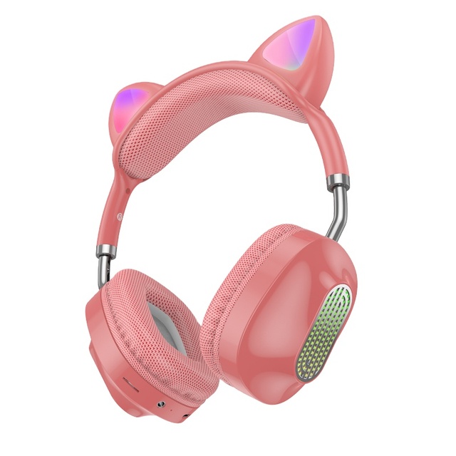 Hoco OEM ESD13 Skill Girl Cat Ear RGB Backlight BT V5.3 Wireless Over-Ear Headphones