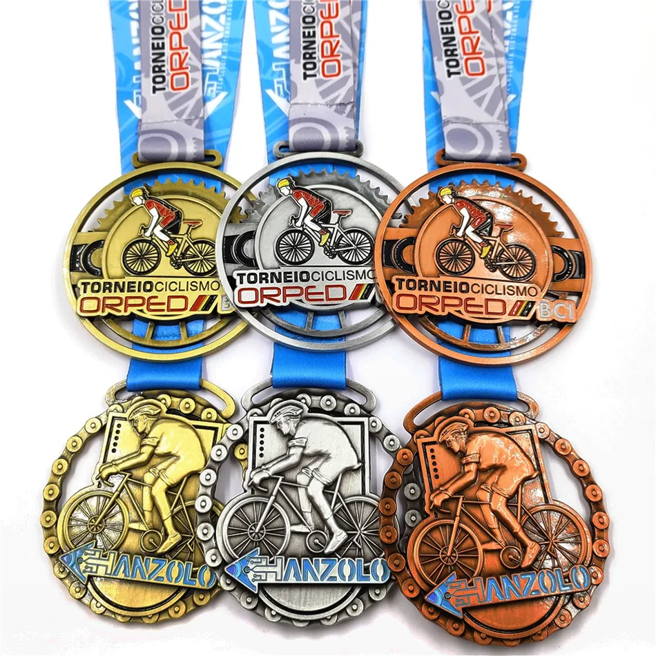 Fabricante de Prêmio de Design Sob Medida Medalhas de Bronze Gold Metal Personalizado Medalha De Esportes de Corrida