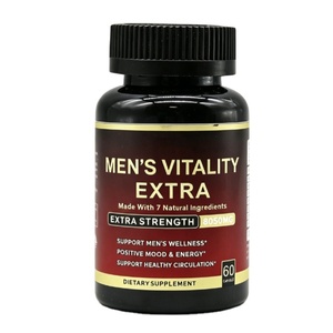 Capsule Erboristiche Extra per la Vitalità Maschile a Marchio Privato, <span class=keywords><strong>Integratore</strong></span> <span class=keywords><strong>Alimentare</strong></span> Naturale per il Benessere Maschile, Confezione Personalizzata OEM 60 Capsule - Product Image 1