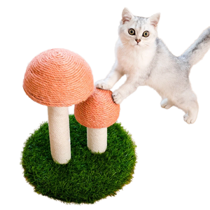 Mushroom Wooden <strong>Cat</strong> <strong>Scratch</strong> <strong>Post</strong> Sisal-<strong>Wrapped</strong> <strong>Cat</strong> Tree <strong>Cat</strong> Wands Toys-Source Factory Direct Wholesale Cross-Border Trade All - Product Image 1