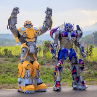 Costumes de robot de carnaval et de cosplay à prix abordable, populaires Nanchi, jaunes et bleus, pour spectacles, avec LED et pour marcheurs sur échasses