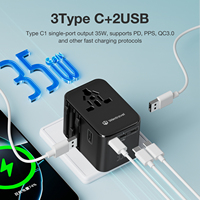 Adaptateur de voyage universel Wontravel GaN 35W Mini double USB 3 Type C pour coffret cadeau