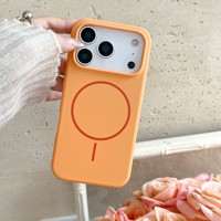 Coque de téléphone magnétique en silicone pour iPhone 17 16 15 Pro Max, étui de protection simple couleur unie pour iPhone 11 12 13 14