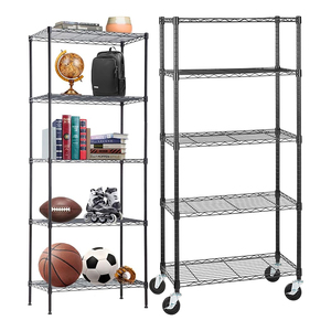 Estante de Metal de 5 niveles, organizador, estante de alambre, unidad de almacenamiento, estante de alambre de utilidad para baño, oficina, cocina con ruedas - Product Image 1