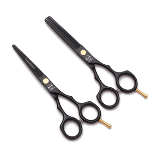 Aqiabi 5.5 ''Thợ Làm Tóc Kéo Jp Thép Cắt Tóc Mỏng Kéo Màu Đen A1104 Với Lưỡi Thép Không Gỉ - Product Image 6