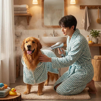 Peignoir de bain pour animaux de compagnie en polaire corail épaissie, super absorbant, confortable, en polyester traditionnel, avec capuche et ceinture à la taille, serviette pour chien