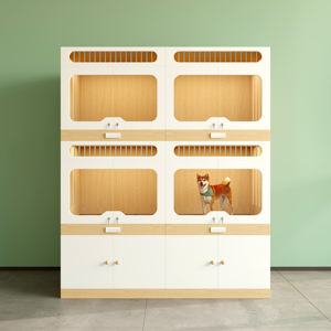 Caseta para <span class=keywords><strong>Perros</strong></span> de Interior Comercial con Estructura de Madera, Jaula Grande para <span class=keywords><strong>Perros</strong></span>, Adecuada para Hoteles para Mascotas, Pensiones Caninas y Casetas - Product Image 1