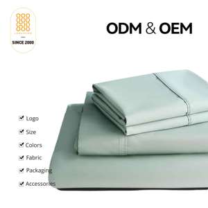 Nhà Máy Dệt Sang Trọng 400 Chủ Đề Đếm 100% Bông Khăn Trải Giường Phong Cách Hiện Đại 4-Mảnh Vua Kích Thước Giường Đặt Màu Sắc Rắn Chất Lượng Khách Sạn - Product Image 5