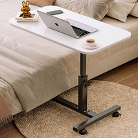 Bureau de bureau de poste de travail portable Tables d'appoint réglables pour lit d'ordinateur portable à bas prix avec 4 roues