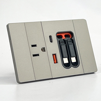 Éxito de Ventas Enchufe Eléctrico de Pared AC de EE. UU. de Montaje en Superficie con 2 Puertos de Carga USB Tipo C y Control de Corriente