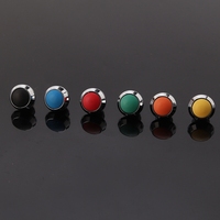 Interrupteur à bouton-poussoir momentané en aluminium noir étanche 12mm borne à broche ou à vis interrupteur à bouton-poussoir à tête rouge