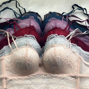 All'ingrosso reggiseno a <span class=keywords><strong>balconcino</strong></span> Push up Sexy in pizzo Plus Size biancheria intima con ferretto foderata in spugna - Product Image 2