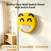 Cache-interrupteur mural décoratif en PLA imprimé en 3D avec visage souriant, pour chambre d'enfant et décoration intérieure