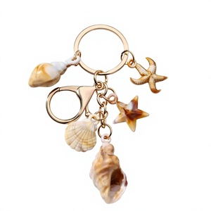 Beach Theme Seashell Keychain Natural <b>Shell</b> <b>Ornament</b> Coastal Gift Key Ring Travel Souvenir Wholesale Vietnam - Product Image 1