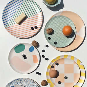 Platos de postre de fibra de bambú, azul y <span class=keywords><strong>blanco</strong></span>, cargador, <span class=keywords><strong>precio</strong></span> de fábrica, proveedor - Product Image 1