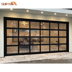 Cadre en aluminium motorisé moderne et personnalisé, 100 pièces, panneaux de verre transparents, porte de <span class=keywords><strong>garage</strong></span> avec moteur - Product Image 2