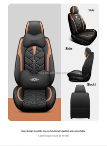 Fundas de Asiento de Coche de Cuero Nappa Rojo de Moda, con Delicadas Costuras en Forma de Rombo, Universales para 5 Plazas, Compatibles con Citroën C3, <span class=keywords><strong>C4</strong></span>, C-Elysée, Aircross - Product Image 5