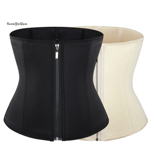 Ann <span class=keywords><strong>Chery</strong></span> Corset à fermeture éclair Entraîneur de taille en néoprène Plus Size Bustier Girdle 3 Hooks Waist Training Belt - Product Image 1