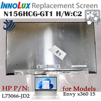 Écran LCD de remplacement P/N L73066-JD2 pour ordinateur portable HP Envy x360 15 Series 15,6 pouces tactile intégré 1920x1080 N156HCG-GT1 H/W:C2
