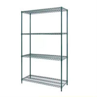 Super Erecta Metro Étagère industrielle à quatre niveaux à usage intensif en fil métallique à 4 étagères Supports de stockage revêtus d'époxy Supports