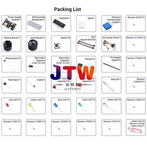 Kit de Electrónica JTW 830 con Placa de Pruebas de 830 Puntos para Arduino UNO R3, para Proyectos de Aprendizaje DIY, Conjunto de Componentes Educativos - Product Image 1