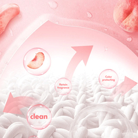 Échantillon gratuit de détergent liquide de lessive au parfum de pêche hautement actif et durable OEM pour lavage à la main en machine