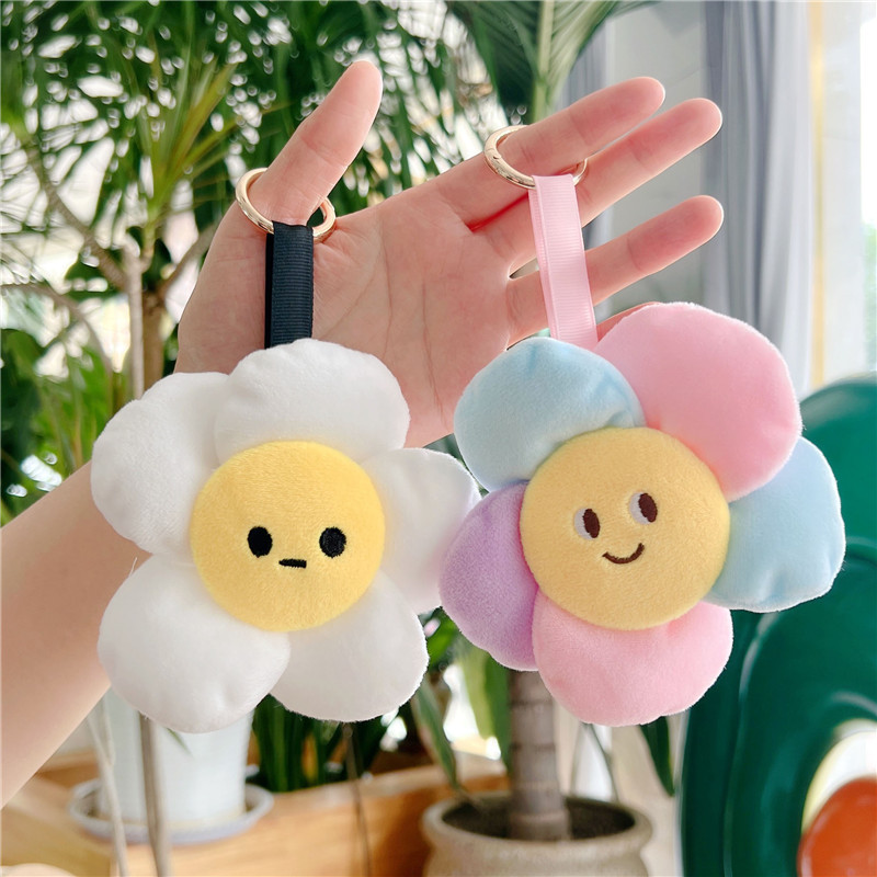 1 Set 8 Pcs Flower Keychain Tassel Keyring Key Chain Charm Cute Key Chains Preppy For Gifts Purse Backpacks Car Keys Accessories With Iron Findings 8